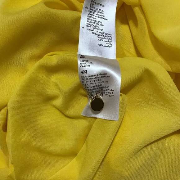 H&M Yellow Blouson Mini Dress Women 4 - Picture 11 of 12